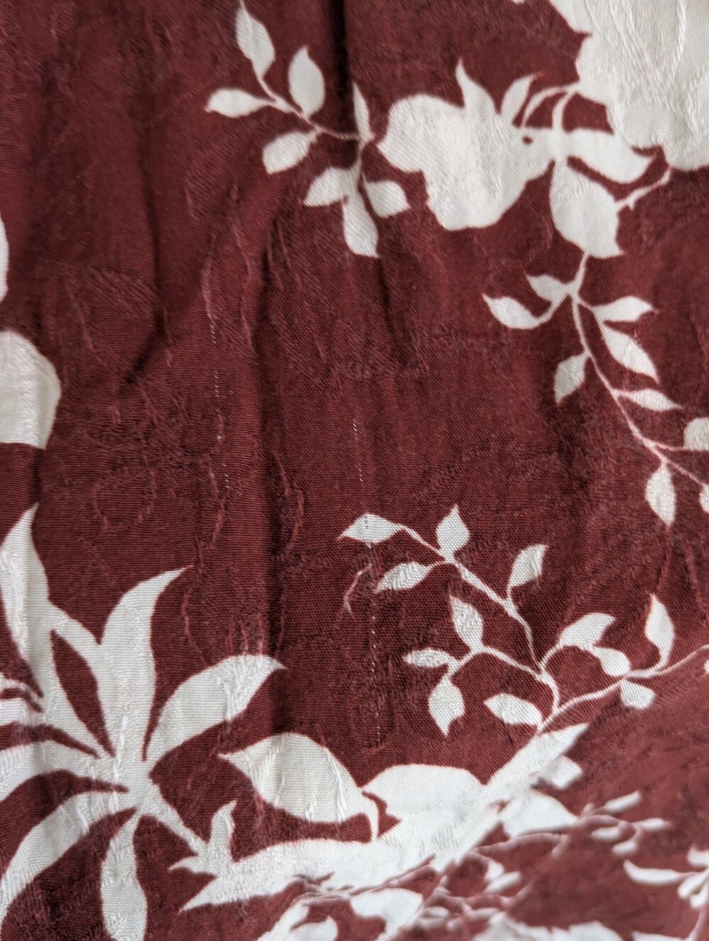 Sozy Mia Midi Skirt Burgundy Cream Floral Pattern Smocked Waist Pockets - Picture 4 of 13